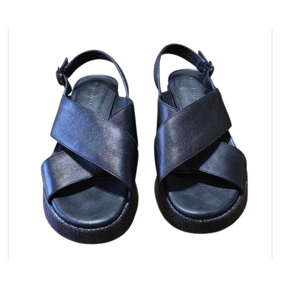 Sanctuary Allsmiles Leather Platform Sandal Black Size 7